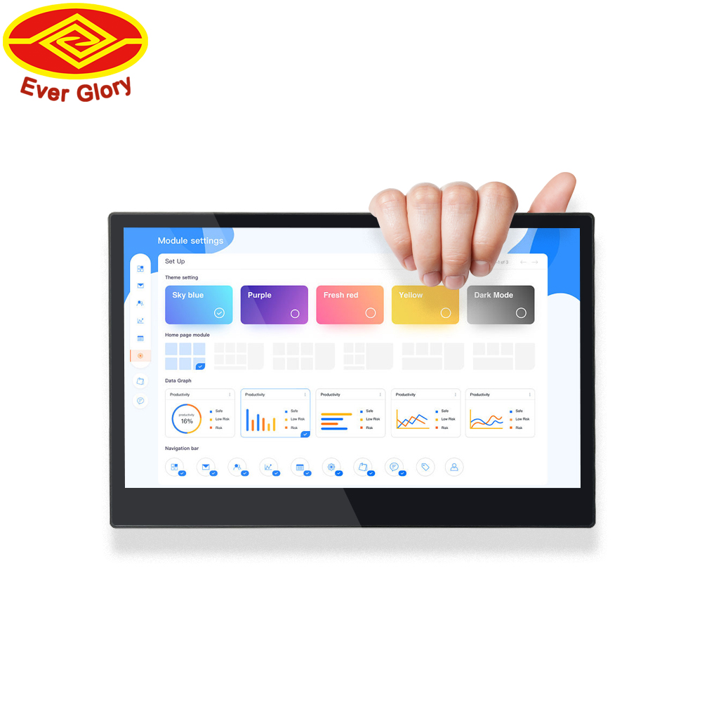 13.3 inch Touch Screen Monitor Industrial Multi Touch High Contrast Performance 72% NTSC Color Coverage